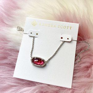 Kendra Scott Silver Elisa berry red glass Necklace